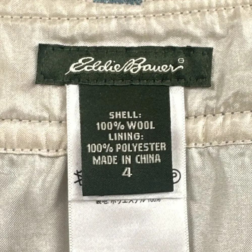 Eddie Bauer Mini Skirt 4 Plaid Wool Sage Lined Preppy Academia School Girl Punk